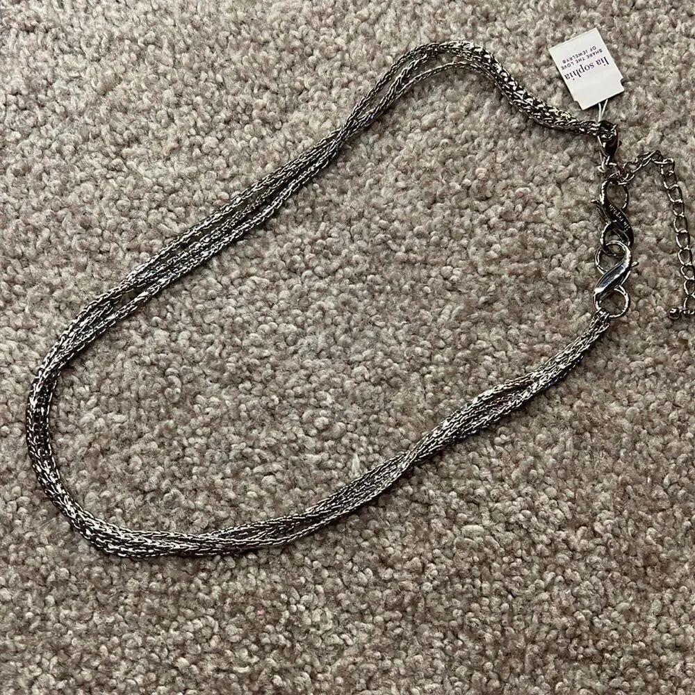 NWT Lia Sophia silver triple strand necklace with infinity extenders